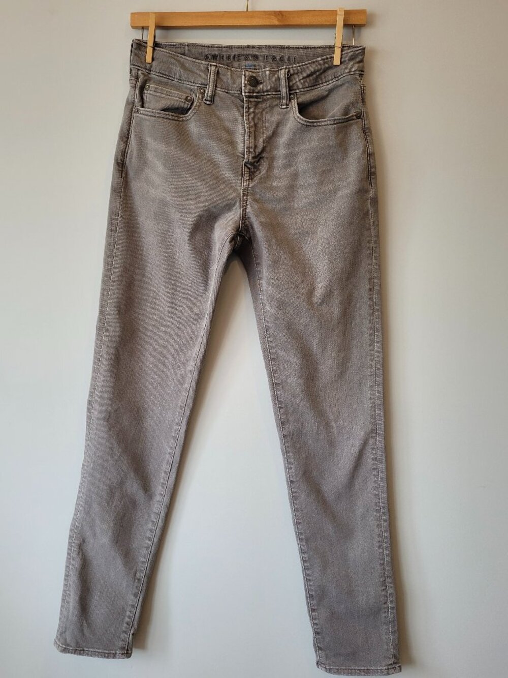American Eagle AirFlex+ Athletic Fit Jeans Men's 30x36 Grey Stretch Denim Tall
